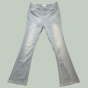 Austin Landing Jeans Womens 13/31 Flare Light Blue Embroidered Flap Stretch